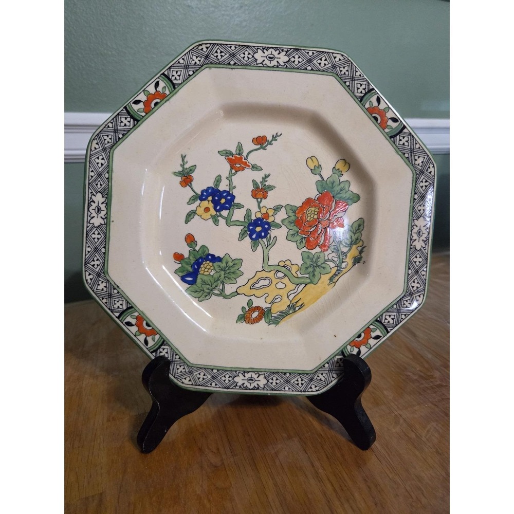 Mason's Patent Ironstone China Octagonal Decorative Plate England Multicolor